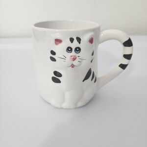 Vintage 1985 Lefton Hand Painted Ceramic Kitty Cat Coffee Tea Mug Cup